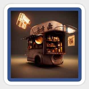 Steampunk Tokyo Ramen Cart Sticker